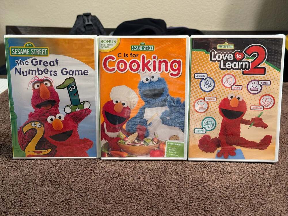 Sesame Street 3-DVD set: The Great Numbers Game, C for Cooking, Love to Learn 2